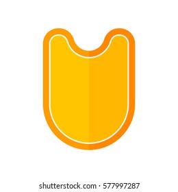 Flat shied. Shield vector illustration. Single color symbol on white background. Color shield for web design. Isolated vector icon.