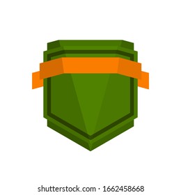 Flat shield badge. Safety icon set. Protect guard shield plain line concept. Safeguard simple sign 3d shield pictogram
