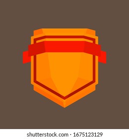 Flat shield badge. Safety icon set. Protect guard shield plain line concept. Safeguard simple sign 3d shield pictogram