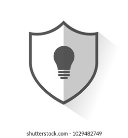 Flat Shield Icon - Bulb