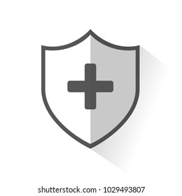 Flat Shield Icon - Cross