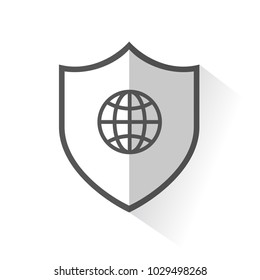 Flat Shield Icon - Global