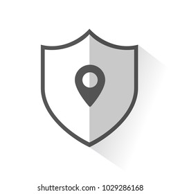 Flat Shield Icon - Location