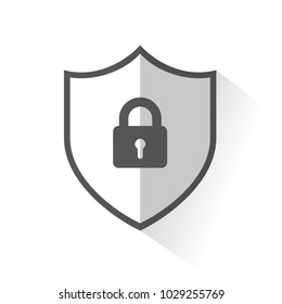 Flat Shield Icon - Lock