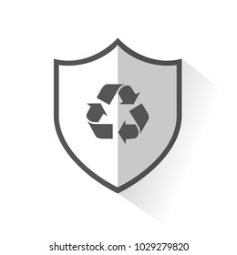 Flat Shield Icon - Recycling