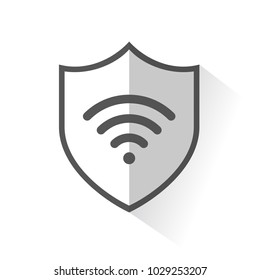 Flat Shield Icon - Wifi