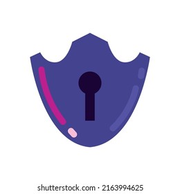 flat shield with lock over white