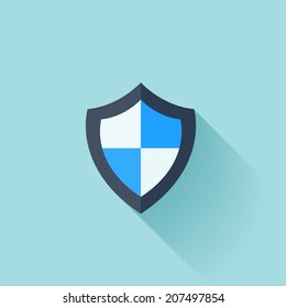 Flat shield protection icon