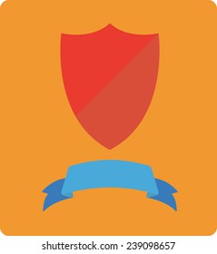 Flat shield vector icon