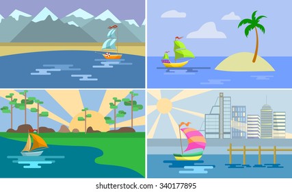 Flat ship background