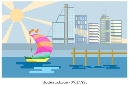 Flat ship background