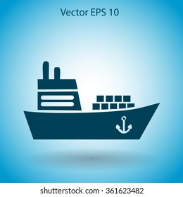 Flat ship icon.