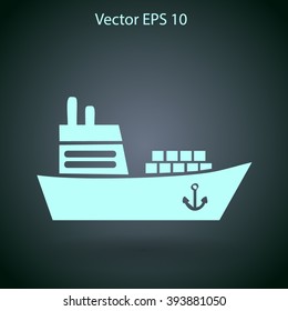 Flat ship icon.