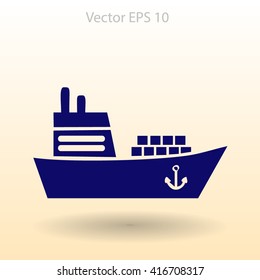 Flat ship icon.