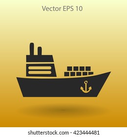 Flat ship icon.