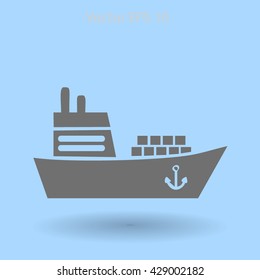 Flat ship icon.