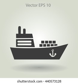 Flat ship icon.