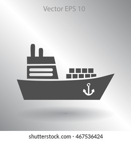 Flat ship icon.