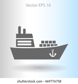 Flat ship icon.