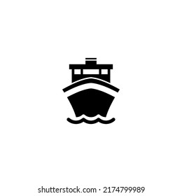flat ship icon illustration design, simple ship symbol template vector