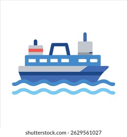 Flat ship object icon design concept isolated