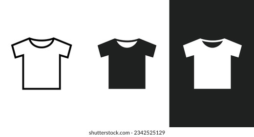 Iconos de camisas planas en forma de 3 sobre fondo.