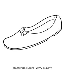 flat shoe illustration hand drawn outline isolated vector