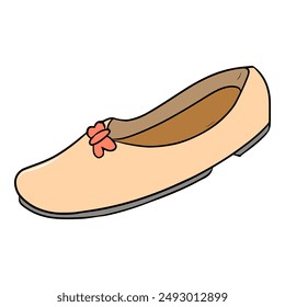 flat shoe illustration hand drawn isolated vector