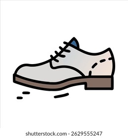 Flat shoe object icon design concept isolated