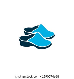 Flat shoes icon colored symbol. Premium quality isolated sandals element in trendy style.
