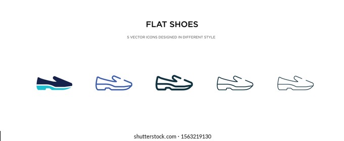 flat shoes icon in different style vector illustration. two colored and black flat shoes vector icons designed in filled, outline, line and stroke style can be used for web, mobile, ui