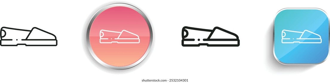 FLAT SHOES icon. Thin Linear, Regular and Button Style Design Isolated On White Background