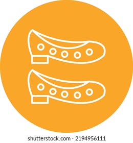 Flat Shoes line circle icon vector image. Can also be used for web apps, mobile apps and print media.