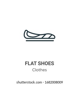 Flat shoes outline vector icon. Thin line black flat shoes icon, flat vector simple element illustration from editable clothes concept isolated stroke on white background