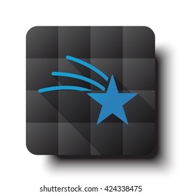 Flat Shooting Star icon on black app button with drop shadow