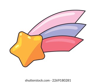 flat shooting star over white