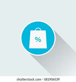 flat shopping bag icon