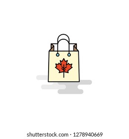 Flat Shopping bag  Icon. Vector