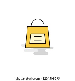 Flat Shopping bag Icon. Vector