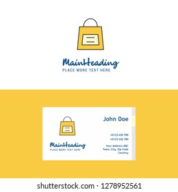 Flat Shopping bag Logo and Visiting Card Template. Busienss Concept Logo Design