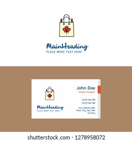 Flat Shopping bag  Logo and Visiting Card Template. Busienss Concept Logo Design