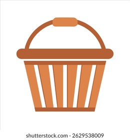 Flat shopping basket object icon design concept 