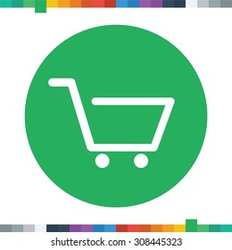 Flat shopping cart icon.