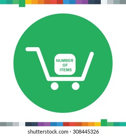 Flat shopping cart icon.