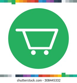 Flat shopping cart icon.