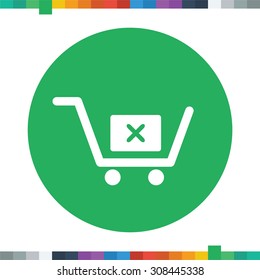 Flat shopping cart icon.
