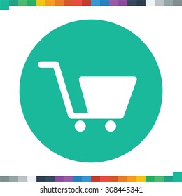 Flat shopping cart icon.