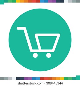 Flat shopping cart icon.