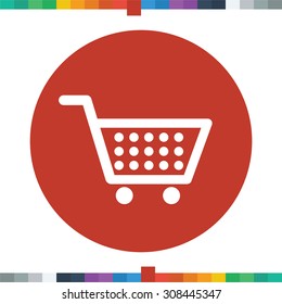 Flat shopping cart icon.