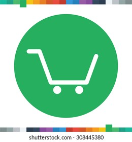 Flat shopping cart icon.